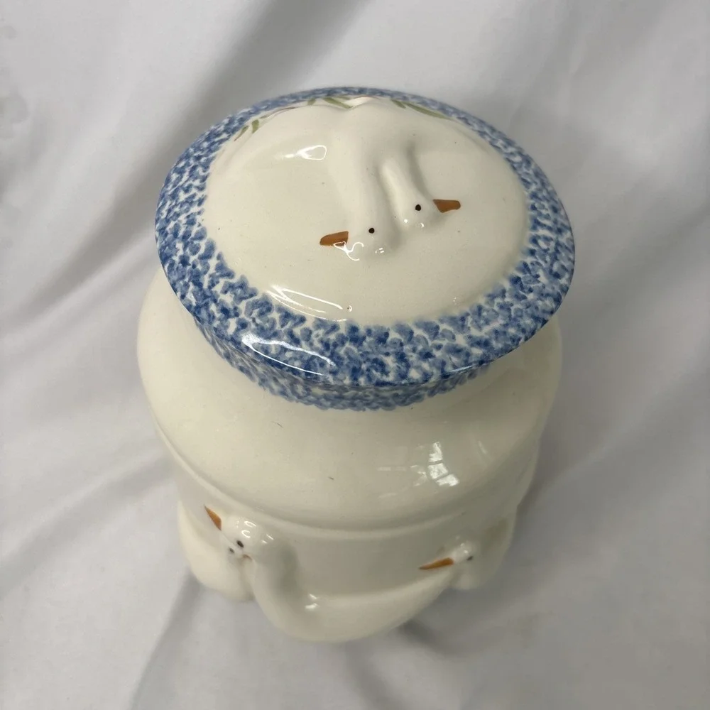 Vtg 1980s Country Ceramic‎ Duck Sugar Canister Cottagecore Shabby Chic No Flaws